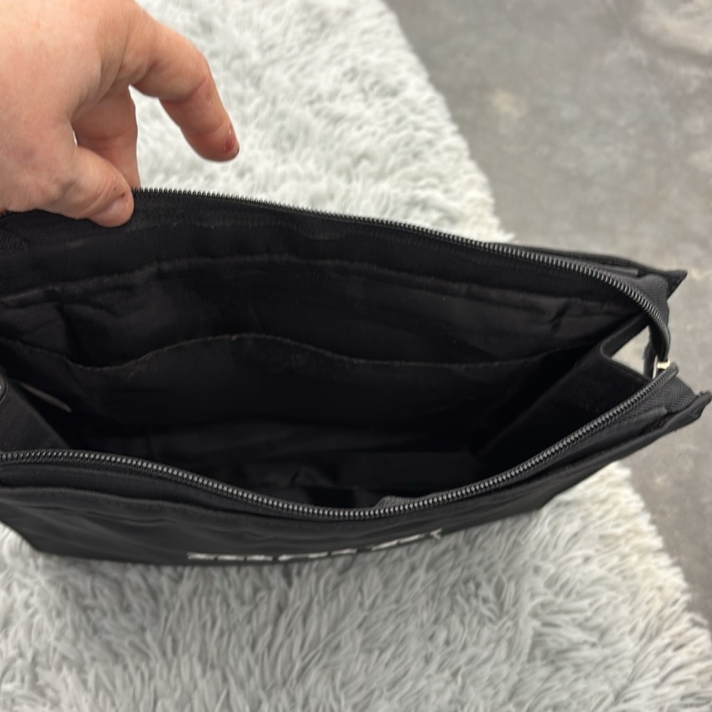 mark. AVON Black Toiletry Bag Compact & Versatile Zipper Strap Make Up Wristlet